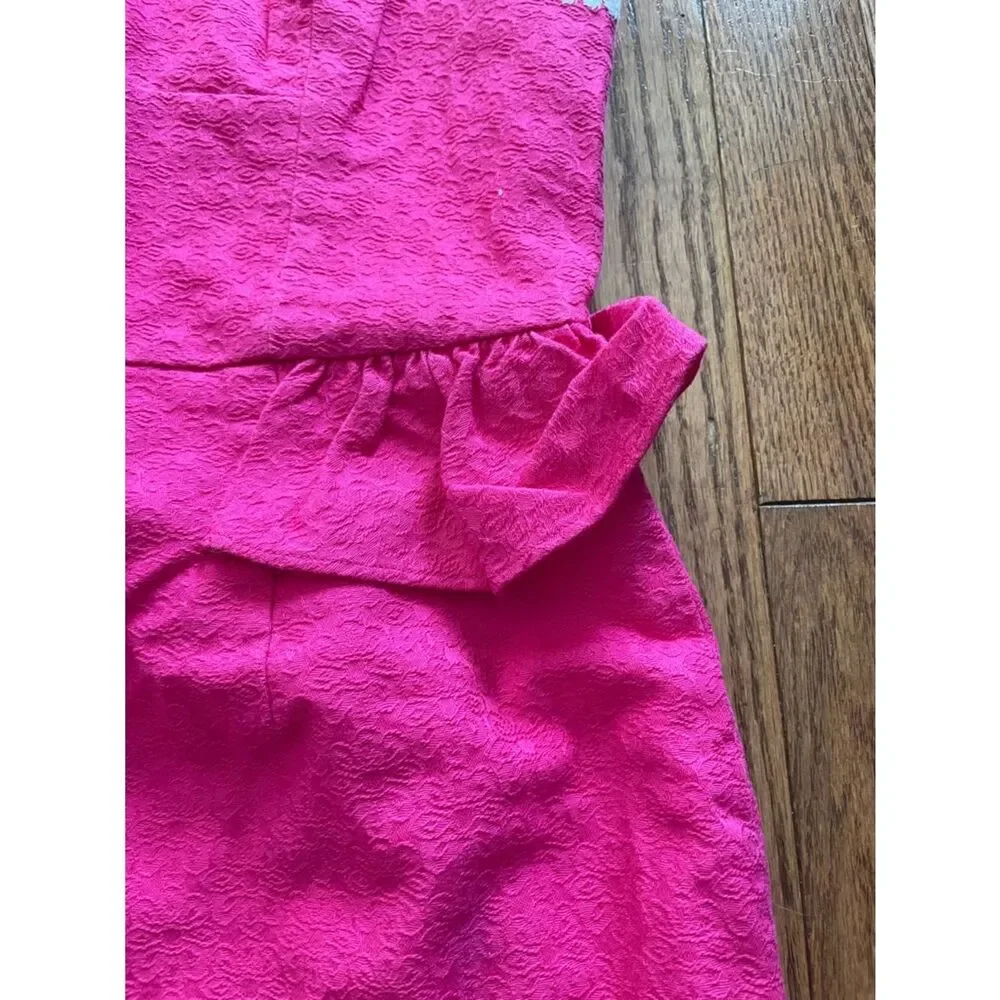 Lilly Pulitzer Pink Embroidered Strapless Dress Women’s Sz 4 - Picture 8 of 11